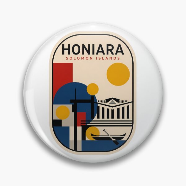 Item preview, Retro Honiara Solomon Islands Geometric Travel Poster designed and sold by k3rstman1.
