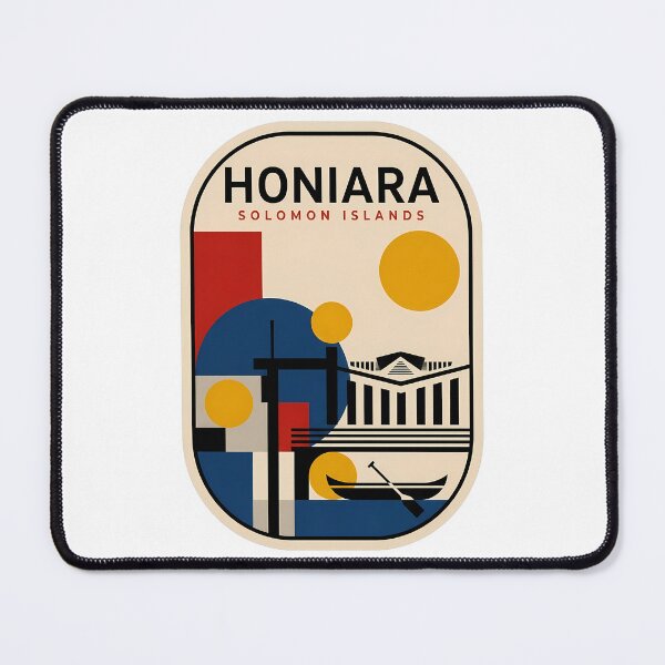 Item preview, Retro Honiara Solomon Islands Geometric Travel Poster designed and sold by k3rstman1.