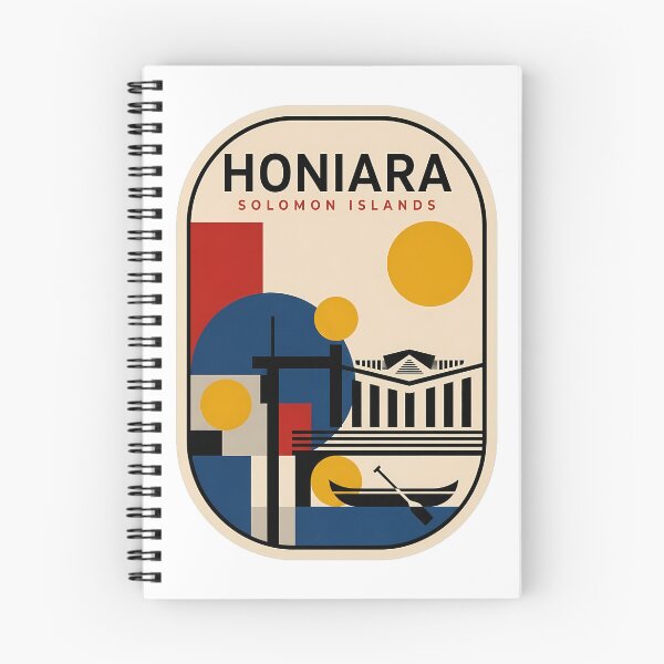Item preview, Retro Honiara Solomon Islands Geometric Travel Poster designed and sold by k3rstman1.