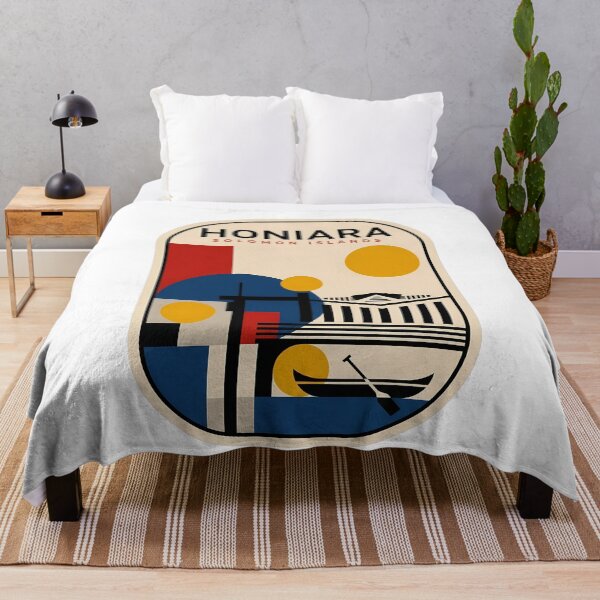 Item preview, Retro Honiara Solomon Islands Geometric Travel Poster designed and sold by k3rstman1.