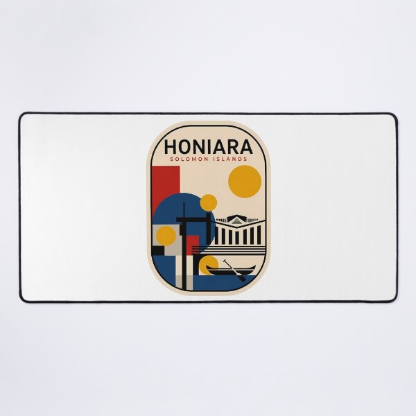 Item preview, Retro Honiara Solomon Islands Geometric Travel Poster designed and sold by k3rstman1.