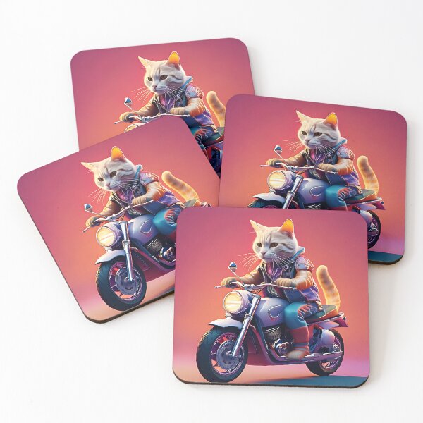 Item preview, Cool Biker Cat Riding A Motorcycle designed and sold by ToxicInkArt.