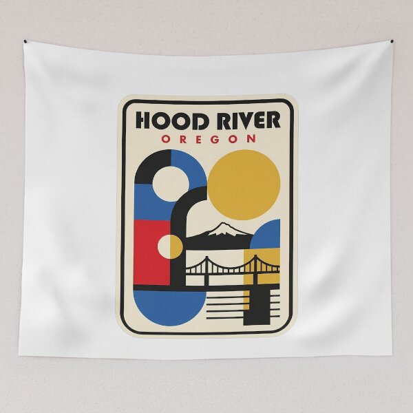 Item preview, Hood River Oregon Retro Geometric Mount Hood designed and sold by k3rstman1.