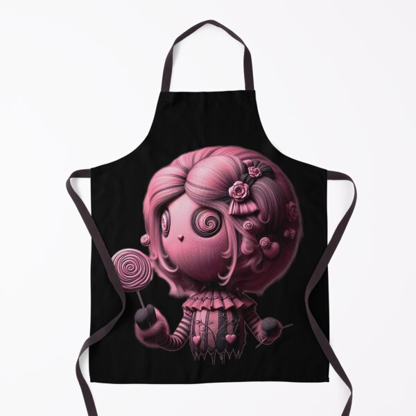 Item preview, Monochrome Pink Hypnotic Spiral Eye Doll with Lollipop designed and sold by LujziWorld.