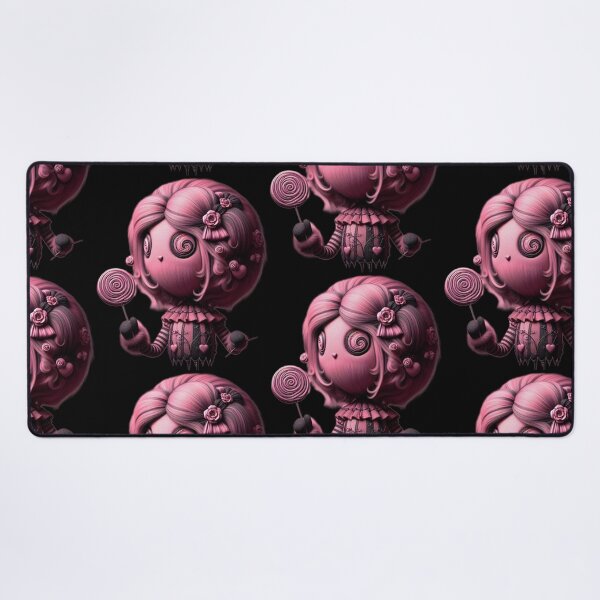 Item preview, Monochrome Pink Hypnotic Spiral Eye Doll with Lollipop designed and sold by LujziWorld.