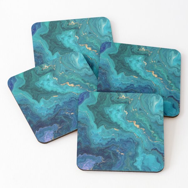 Item preview, Gold Teal Blue Green Marble designed and sold by SeaStarAlex.