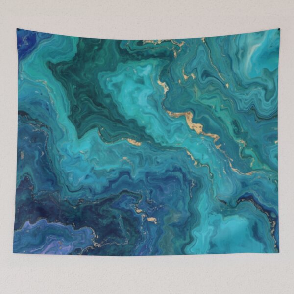Item preview, Gold Teal Blue Green Marble designed and sold by SeaStarAlex.