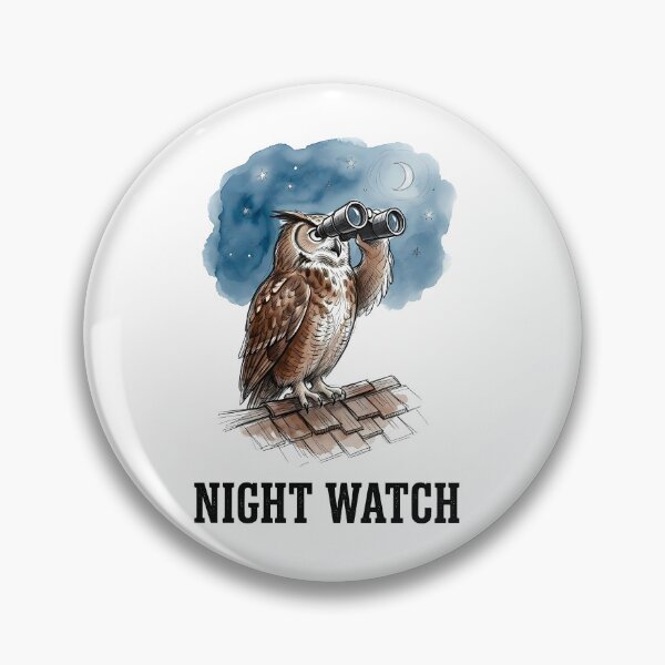 Item preview, Night Watch Owl - Vigilant Observation Watercolor Art designed and sold by SoulPT.