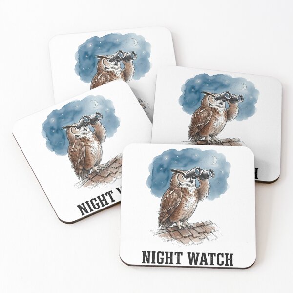 Item preview, Night Watch Owl - Vigilant Observation Watercolor Art designed and sold by SoulPT.