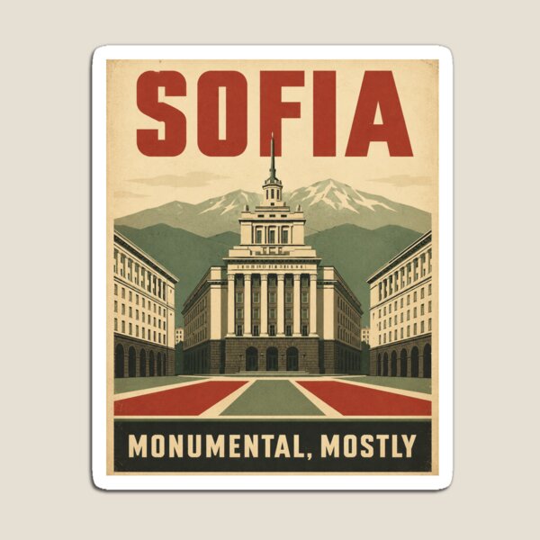 Item preview, Sofia Monumental Mostly – Retro Bulgaria Travel Design designed and sold by Soft Panic Studio.