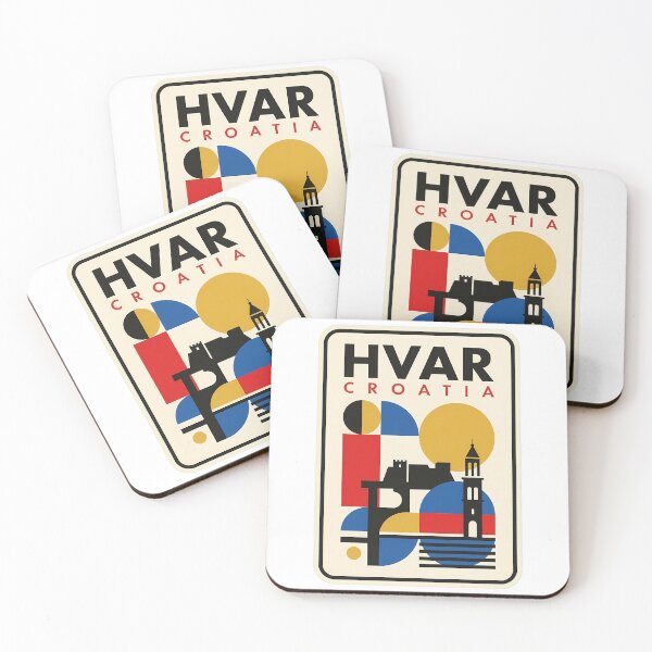 Item preview, Bauhaus Style Hvar Croatia Geometric Travel Art designed and sold by k3rstman1.