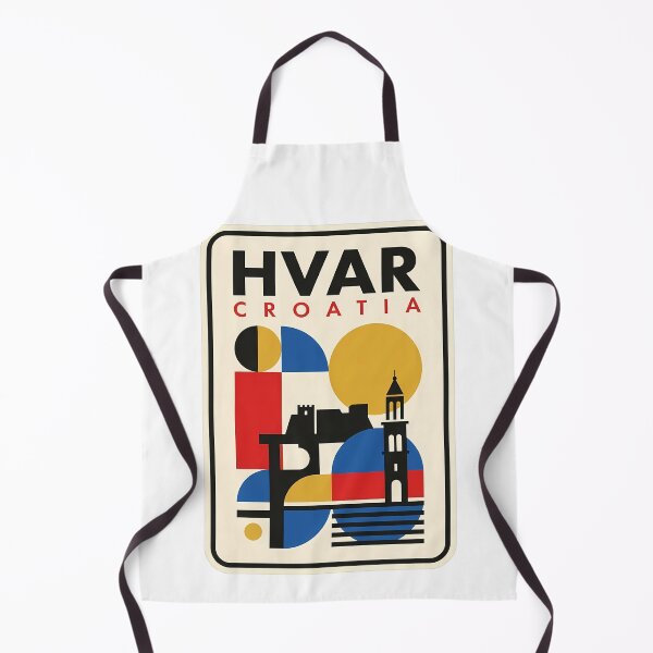 Item preview, Bauhaus Style Hvar Croatia Geometric Travel Art designed and sold by k3rstman1.