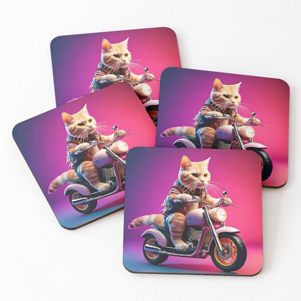 Item preview, Cool Biker Cat Riding A Motorcycle designed and sold by ToxicInkArt.