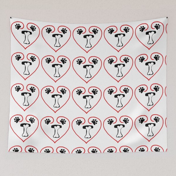 Item preview, Heart dog with the letter T designed and sold by acreació.