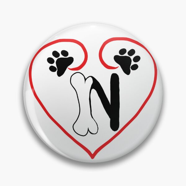 Item preview, Heart dog with the letter N designed and sold by acreació.