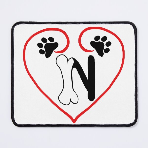 Item preview, Heart dog with the letter N designed and sold by acreació.