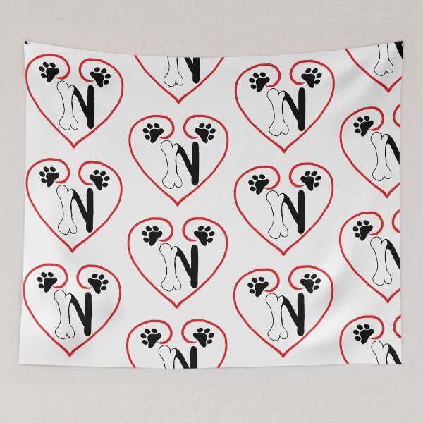 Item preview, Heart dog with the letter N designed and sold by acreació.