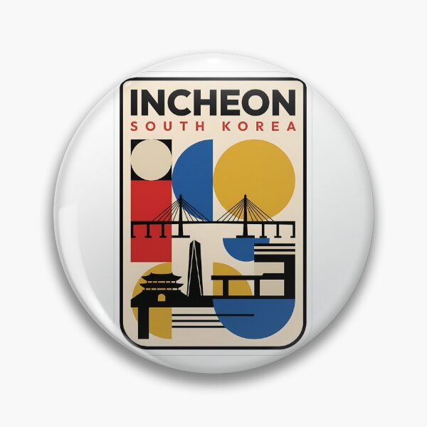 Item preview, Incheon South Korea Retro Bauhaus Travel Poster designed and sold by k3rstman1.