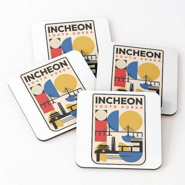 Item preview, Incheon South Korea Retro Bauhaus Travel Poster designed and sold by k3rstman1.