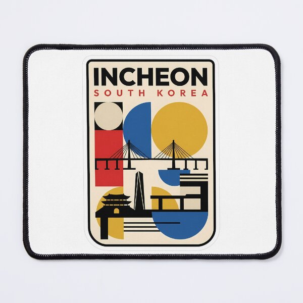 Item preview, Incheon South Korea Retro Bauhaus Travel Poster designed and sold by k3rstman1.