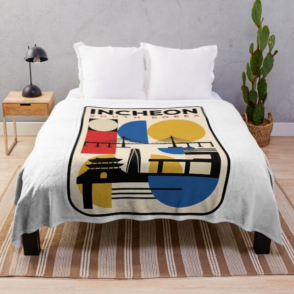 Item preview, Incheon South Korea Retro Bauhaus Travel Poster designed and sold by k3rstman1.