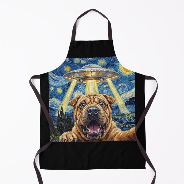 Item preview, Chinese Shar Pei Starry Night UFO Van Gogh Art Dog Selfie Lover designed and sold by Kimberley King Art King Art.