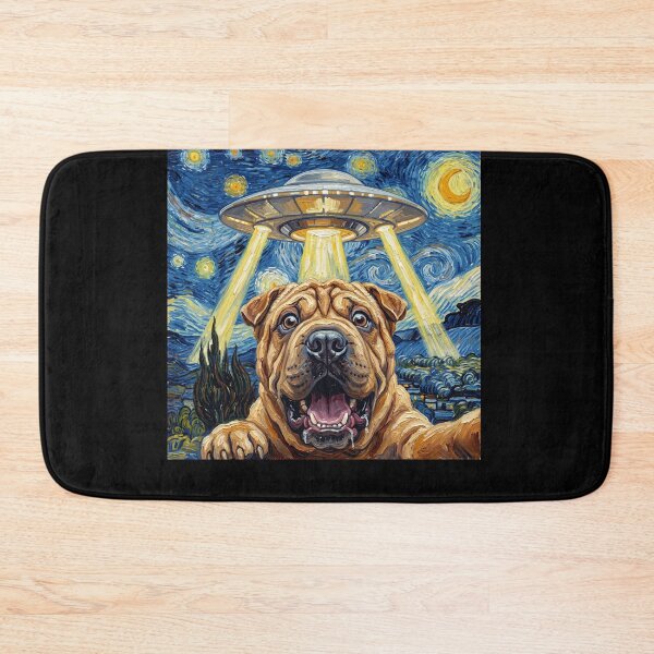 Item preview, Chinese Shar Pei Starry Night UFO Van Gogh Art Dog Selfie Lover designed and sold by Kimberley King Art  King Art.