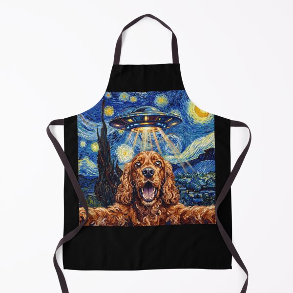 Item preview, Cocker Spaniel Starry Night UFO Van Gogh Art Dog Selfie Lover designed and sold by Kimberley King Art King Art.