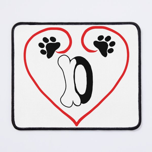 Item preview, Heart dog with the letter O designed and sold by acreació.