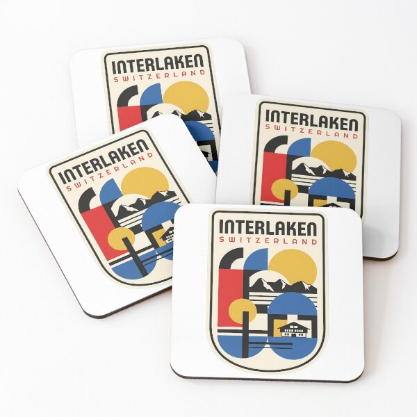 Item preview, Vintage Interlaken Switzerland Geometric Travel Art designed and sold by k3rstman1.