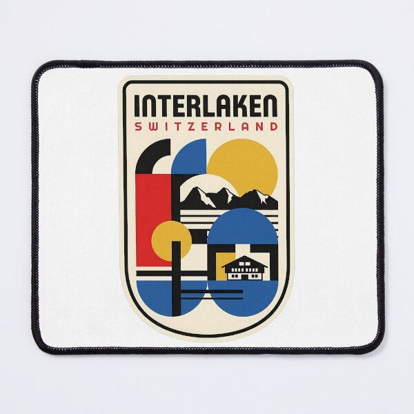 Item preview, Vintage Interlaken Switzerland Geometric Travel Art designed and sold by k3rstman1.
