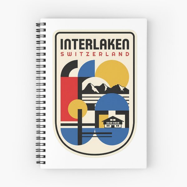 Item preview, Vintage Interlaken Switzerland Geometric Travel Art designed and sold by k3rstman1.