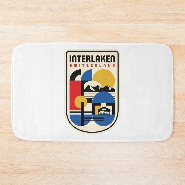 Item preview, Vintage Interlaken Switzerland Geometric Travel Art designed and sold by k3rstman1.