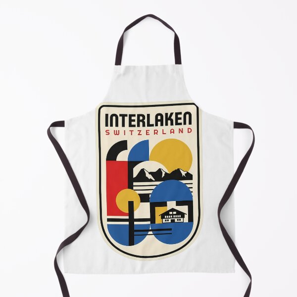 Item preview, Vintage Interlaken Switzerland Geometric Travel Art designed and sold by k3rstman1.