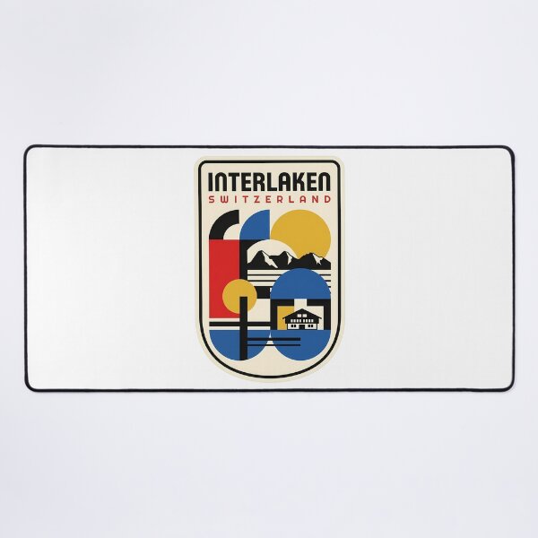 Item preview, Vintage Interlaken Switzerland Geometric Travel Art designed and sold by k3rstman1.
