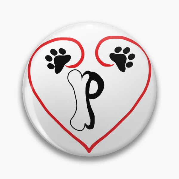 Item preview, Heart dog with the letter P designed and sold by acreació.