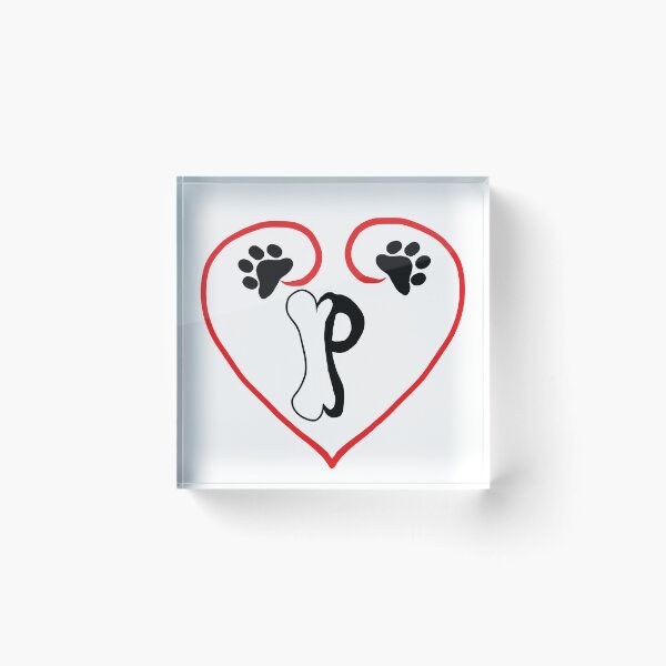 Item preview, Heart dog with the letter P designed and sold by acreació.