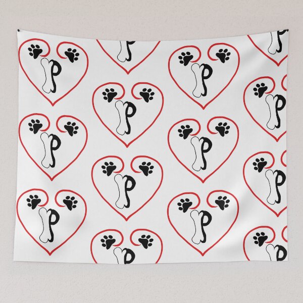 Item preview, Heart dog with the letter P designed and sold by acreació.