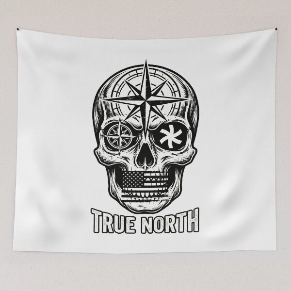 Item preview, True North Compass Skull Patriotic Adventure Graphic designed and sold by Tel A Pet.