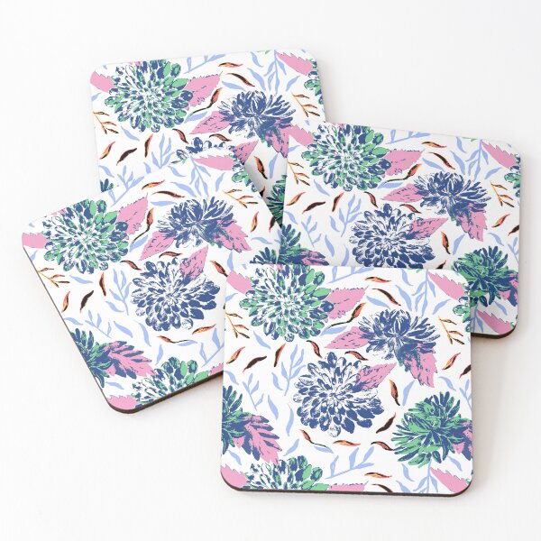 Item preview, Daylight Dahlias Bloom Summer Floral blue and pink designed and sold by Dally-Dabble.