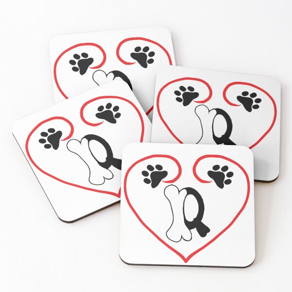 Item preview, Heart dog with the letter Q designed and sold by acreació.