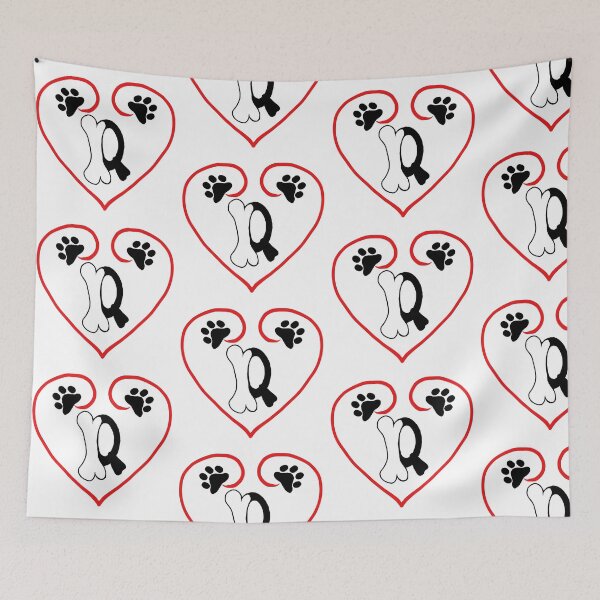 Item preview, Heart dog with the letter Q designed and sold by acreació.