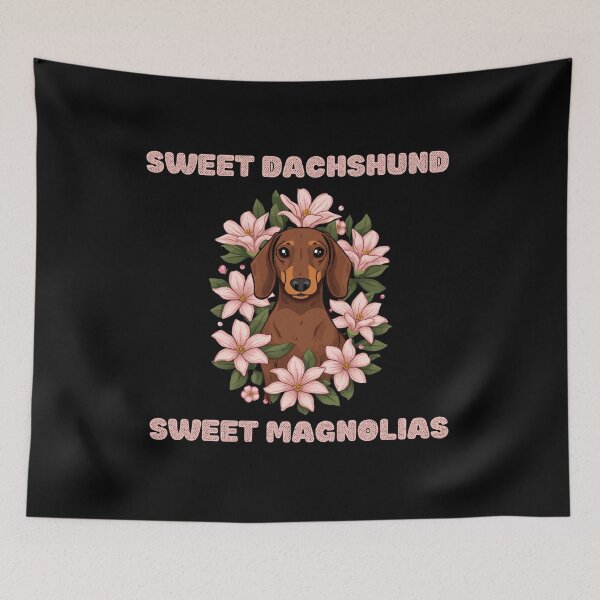 Item preview, Sweet  Dachshund Sweet Mangolias Funny Gifts  designed and sold by Domel9674.