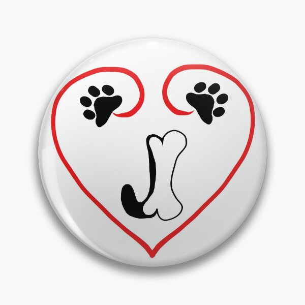 Item preview, Heart dog with the letter J designed and sold by acreació.