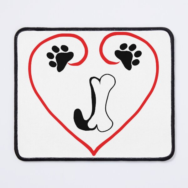 Item preview, Heart dog with the letter J designed and sold by acreació.