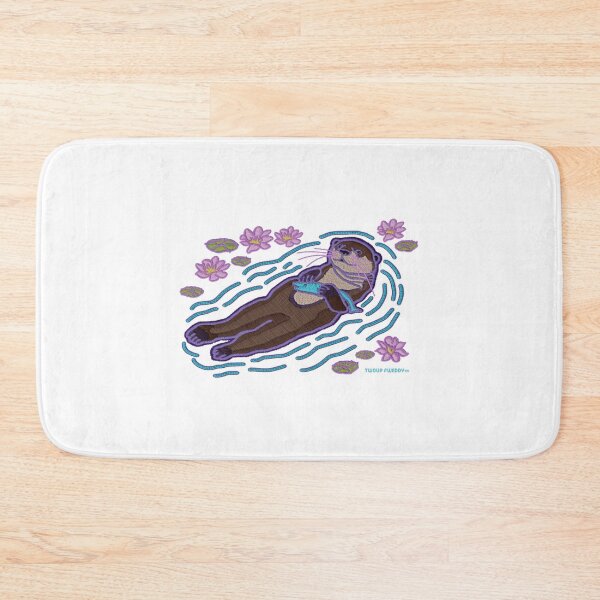 Item preview, Otter Floating In Bliss Embroidery Style Art designed and sold by TwolipfweddyTM.