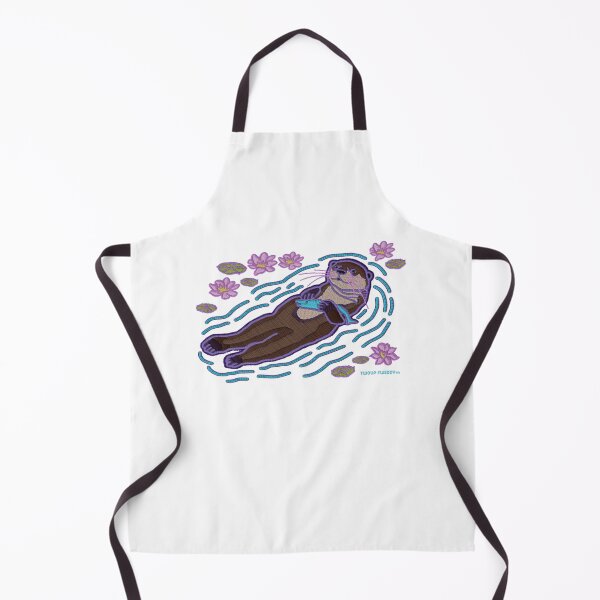 Item preview, Otter Floating In Bliss Embroidery Style Art designed and sold by TwolipfweddyTM.