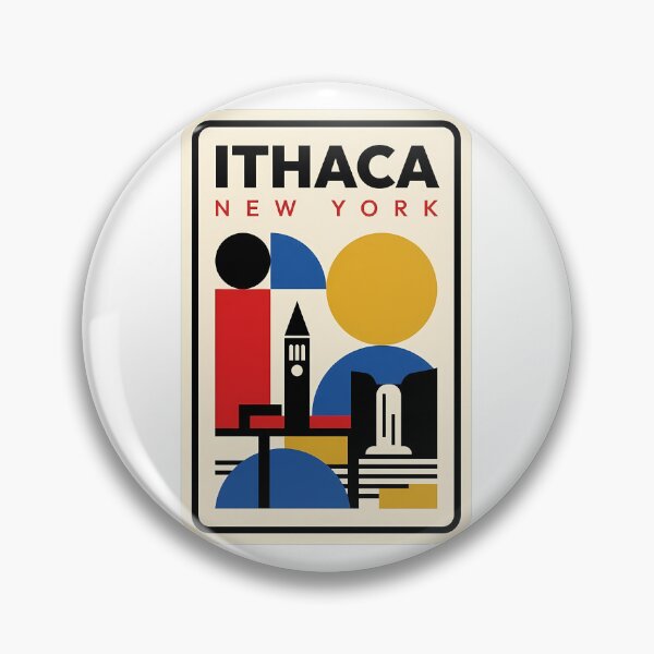 Item preview, Ithaca New York Retro Geometric Travel Skyline designed and sold by k3rstman1.