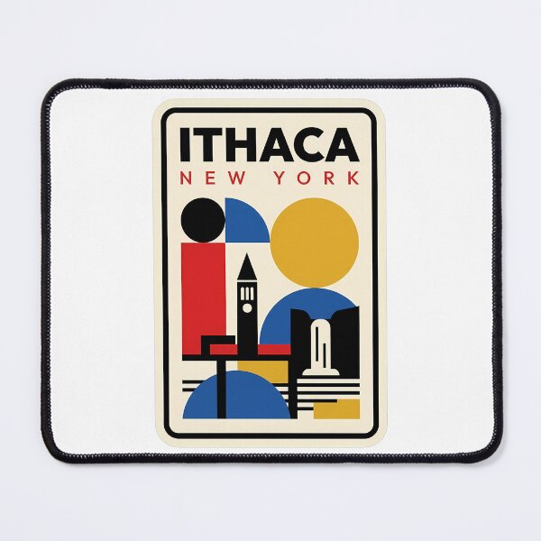 Item preview, Ithaca New York Retro Geometric Travel Skyline designed and sold by k3rstman1.
