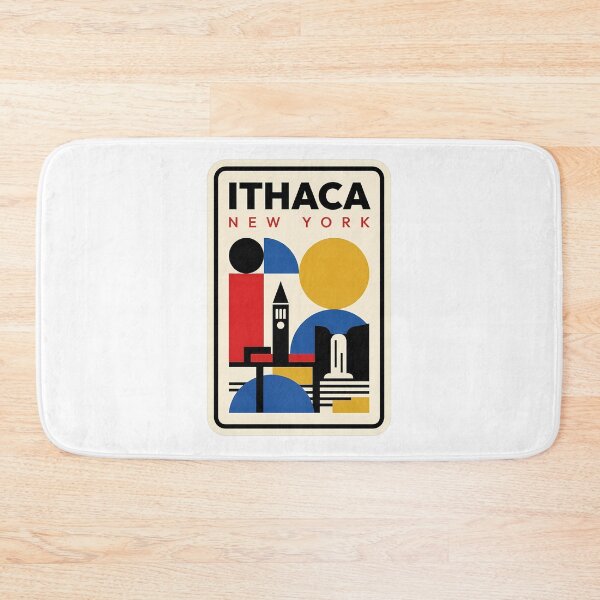 Item preview, Ithaca New York Retro Geometric Travel Skyline designed and sold by k3rstman1.